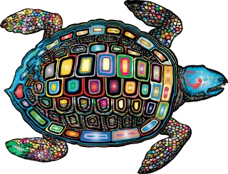 Sea turtle Animal Vintage Stickdatei