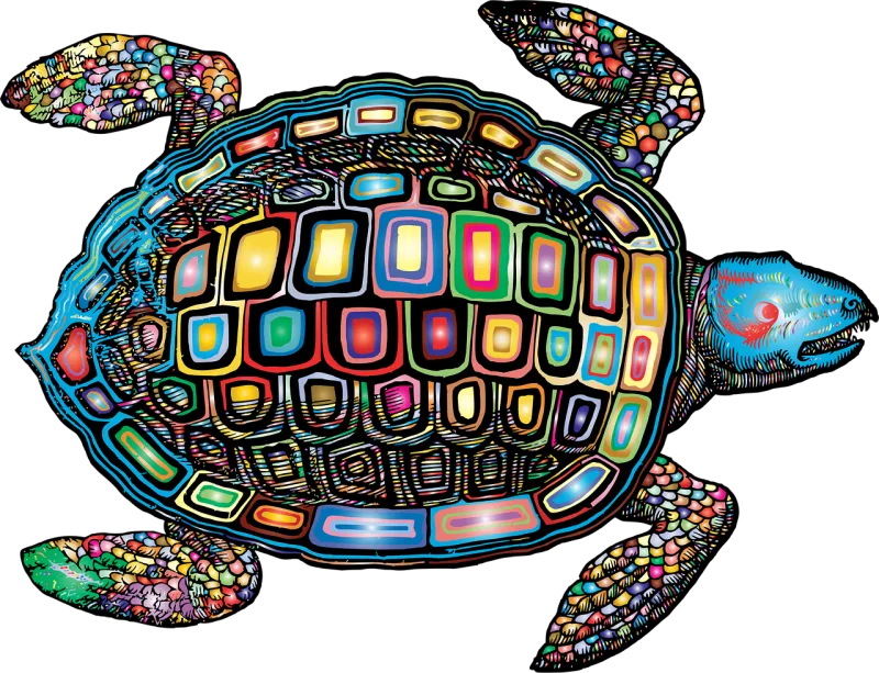 Sea turtle Animal Vintage Stickdatei – Tiere