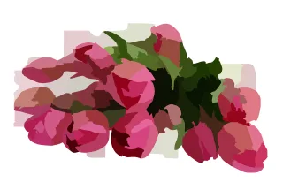 Bunch of flowers Pink Floral Stickdatei