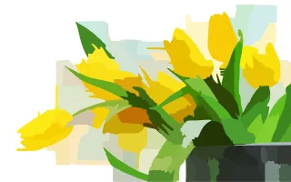 Tulips Yellow Bunch of flowers Stickdatei