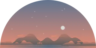 Mountain Night Landscape Stickdatei