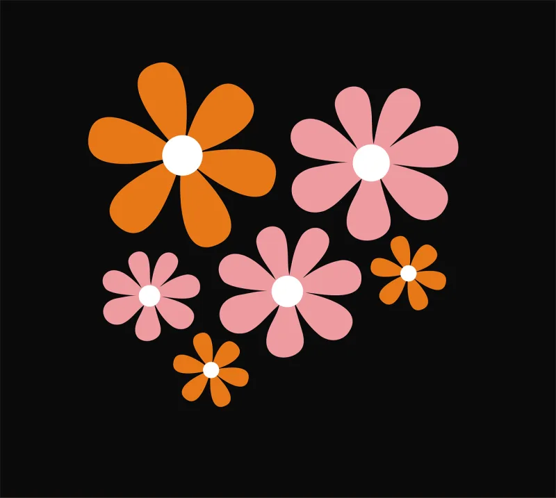 Flowers Black background Blossoms Stickdatei – Blumen