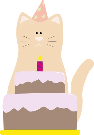 Cat Pie Birthday cake Stickdatei