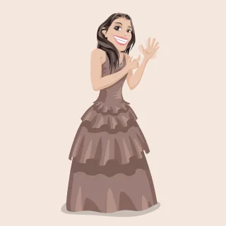 Woman Dress Expression Stickdatei