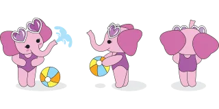 Pink Elephant Manga Stickdatei