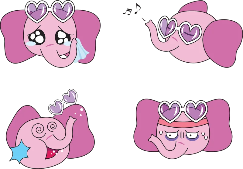 Elephant Manga Animal Stickdatei – Tiere