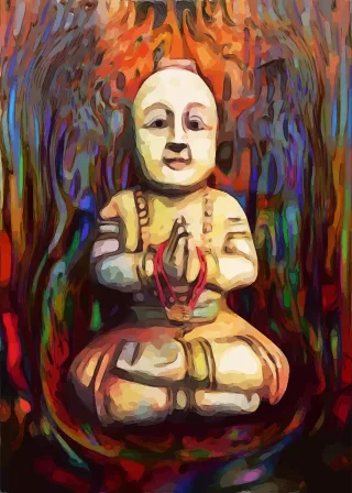 Buddha Meditate Meditation Stickdatei – Blumen