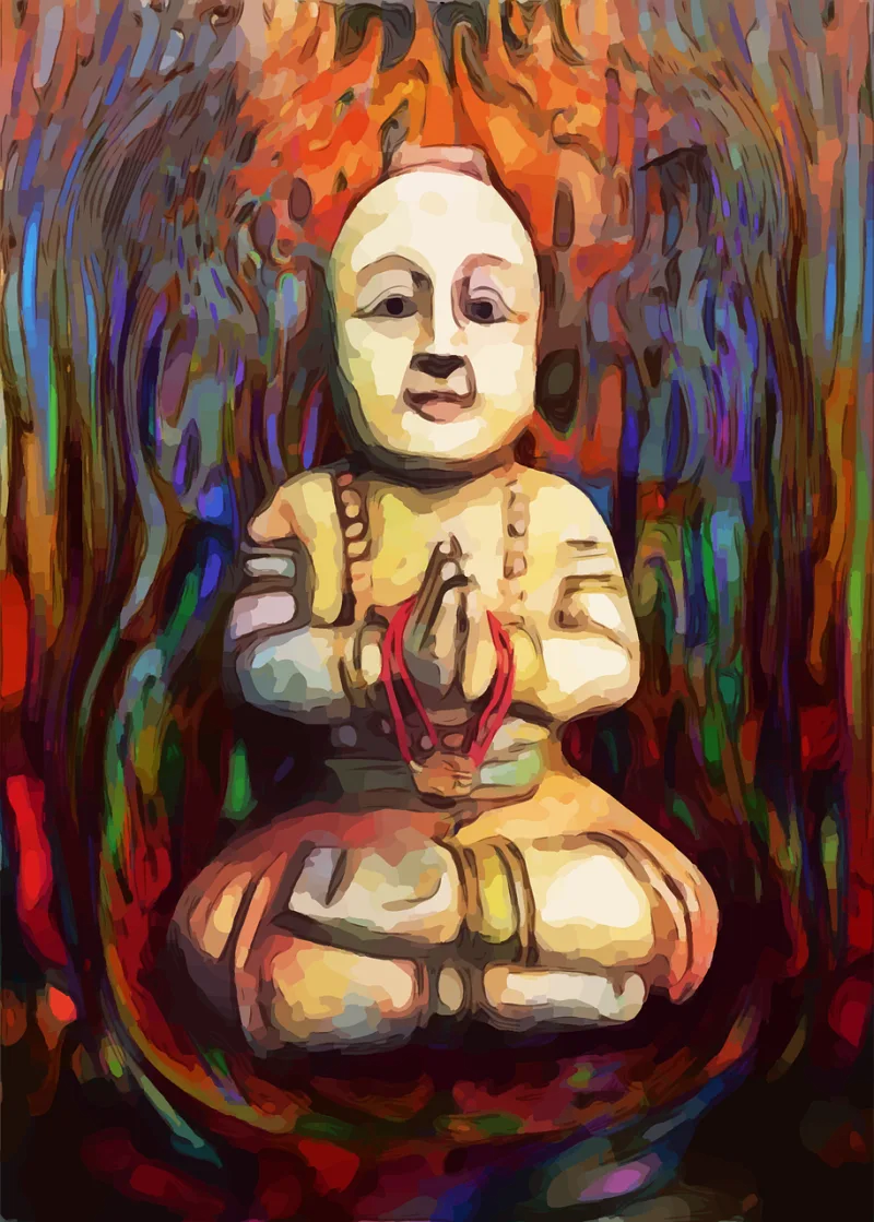 Buddha Meditate Meditation Stickdatei – Blumen