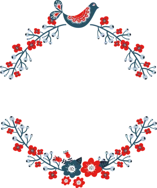Wreath Frame Nature Stickdatei