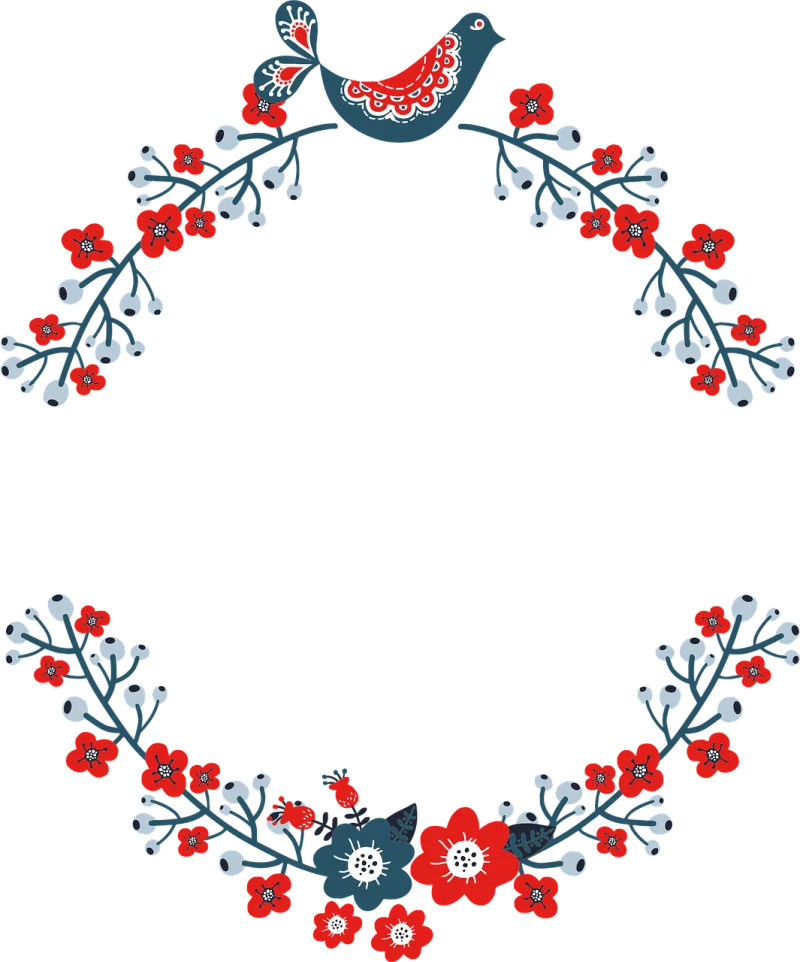 Wreath Frame Nature Stickdatei – Weihnachten