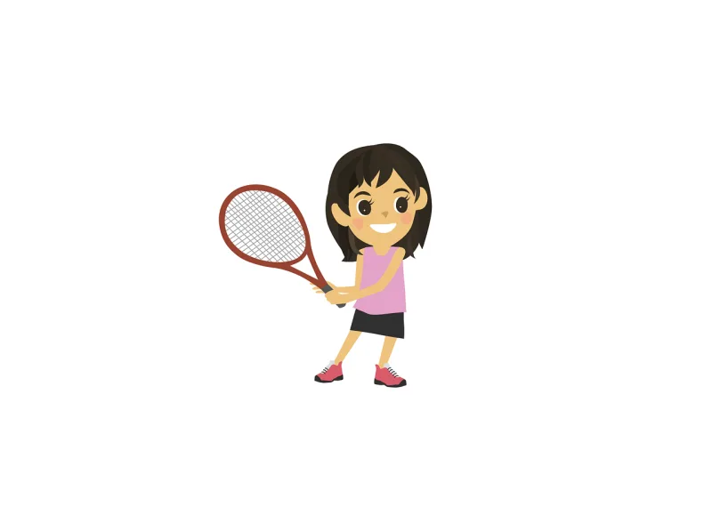 Tennis Girl Racket Stickdatei – Sport