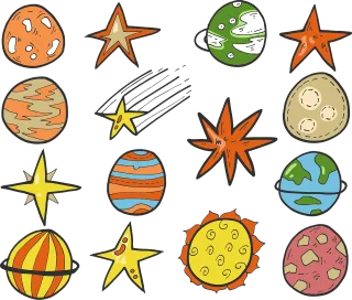 Stars Planets The universe Stickdatei
