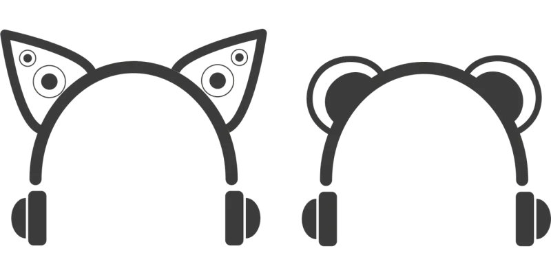 Headphones Shape Design Stickdatei – Musik
