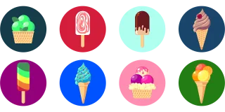 Ice cream Summer Colorful Stickdatei
