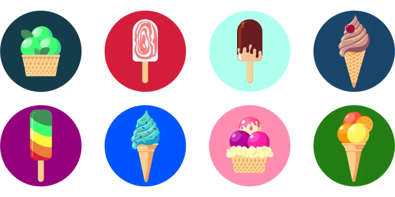 Ice cream Summer Colorful Stickdatei – Essen & Trinken