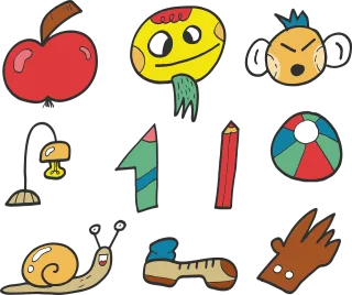 Funny face Apple Number Stickdatei