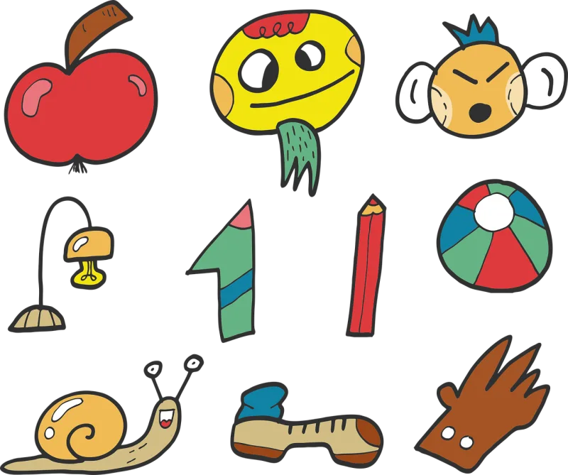 Funny face Apple Number Stickdatei – Essen & Trinken