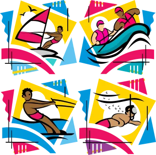Sports Water Rafting Stickdatei