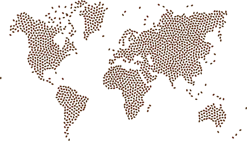 Coffee World Map Stickdatei – Essen & Trinken
