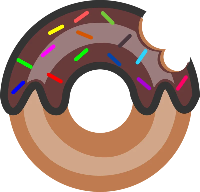 Doughnut vector art Doughnut 2d art Doughnut svg file Stickdatei – Essen & Trinken