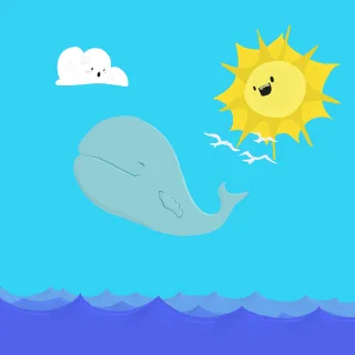 Whale Nature Sea Stickdatei – Natur