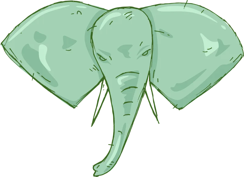 An elephant Illustration Head Stickdatei – Tiere