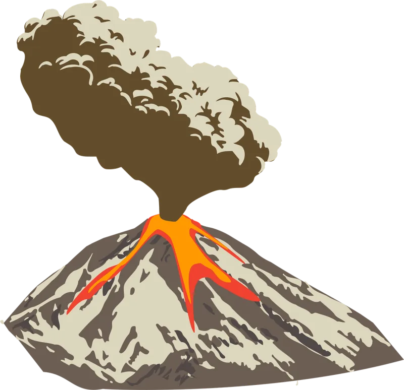 Volcano Lava Plume Stickdatei – Natur