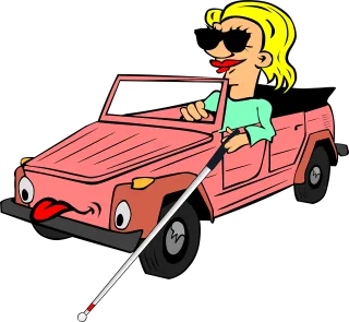Blind Driver Car Stickdatei – Fahrzeuge