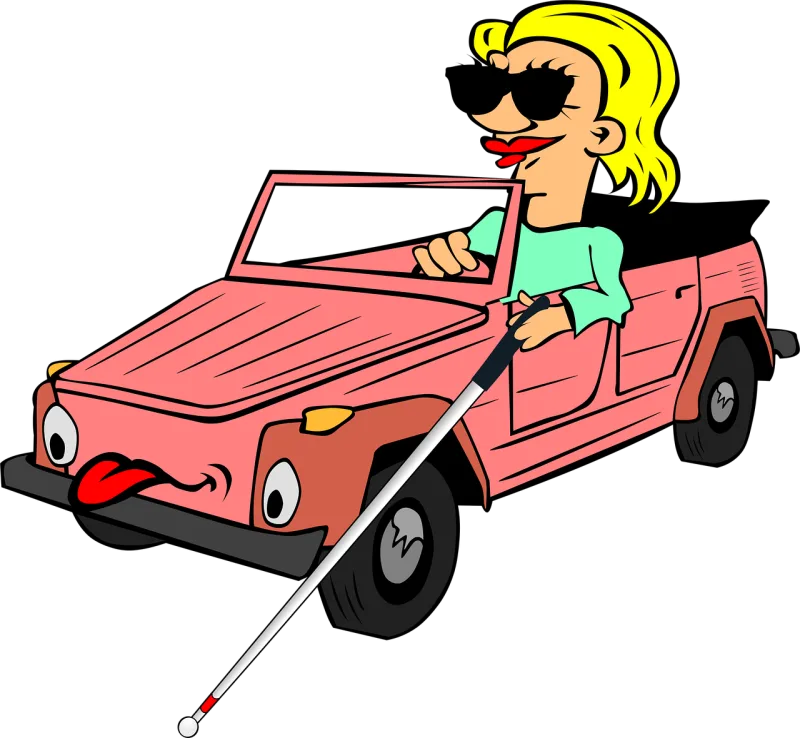 Blind Driver Car Stickdatei – Fahrzeuge