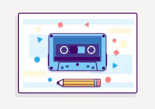 Casestte Tape Retro Stickdatei