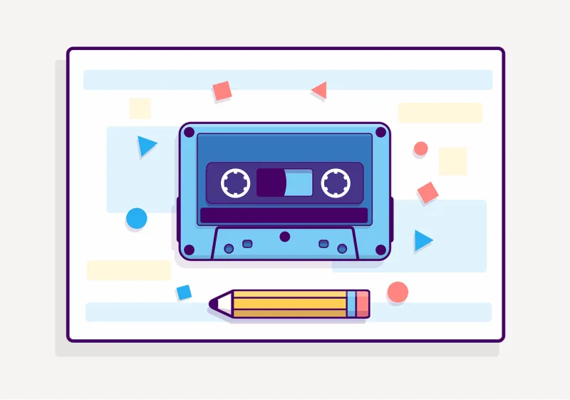 Casestte Tape Retro Stickdatei – Musik