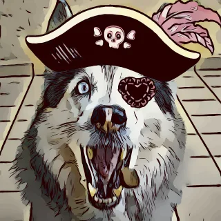 Pirate Dog Husky Stickdatei