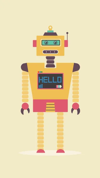Flat Design Robot Stickdatei