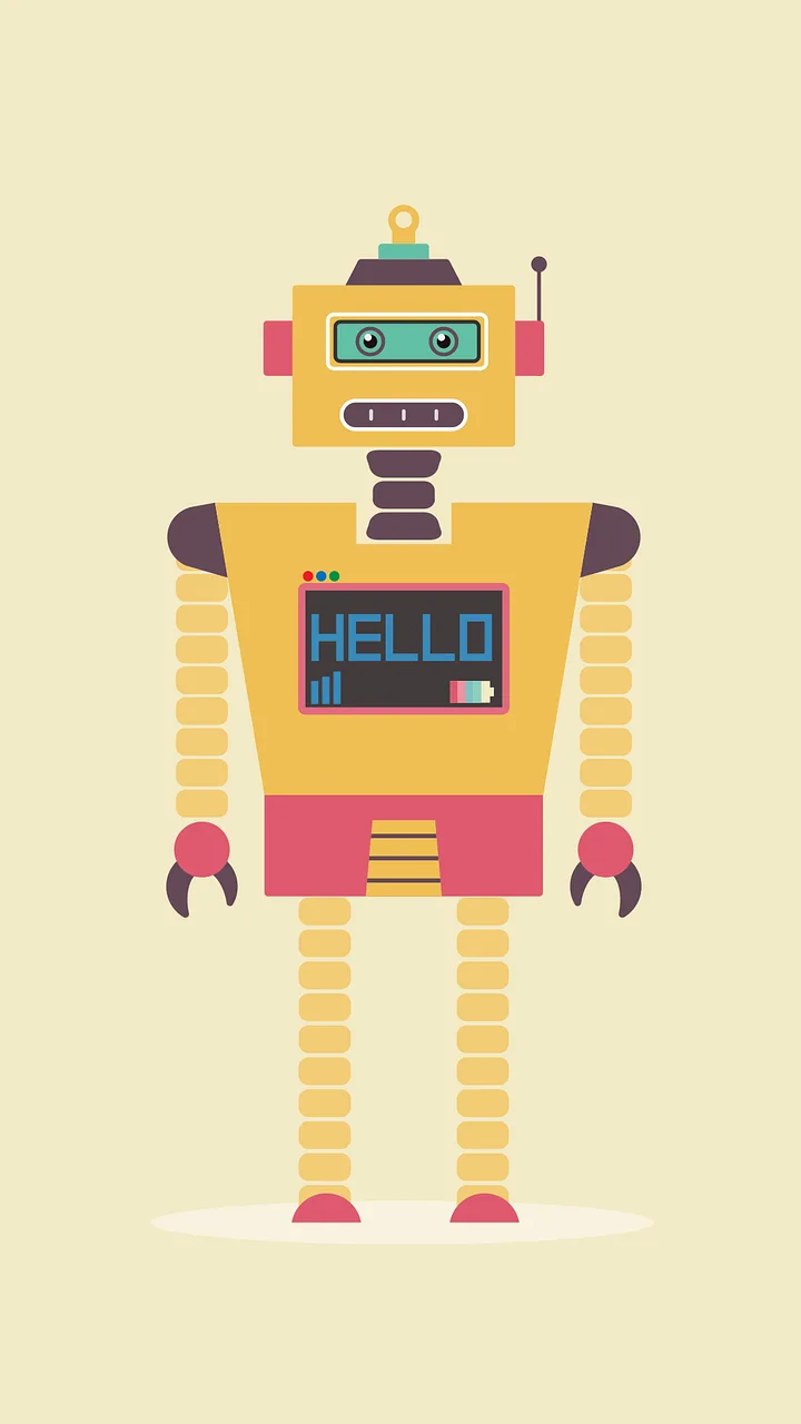 Flat Design Robot Stickdatei – Kinder