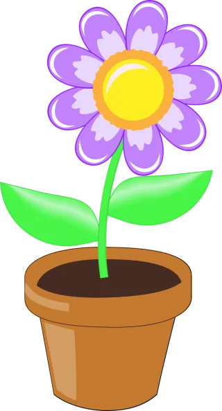 Flower Purple Yellow Stickdatei – Blumen