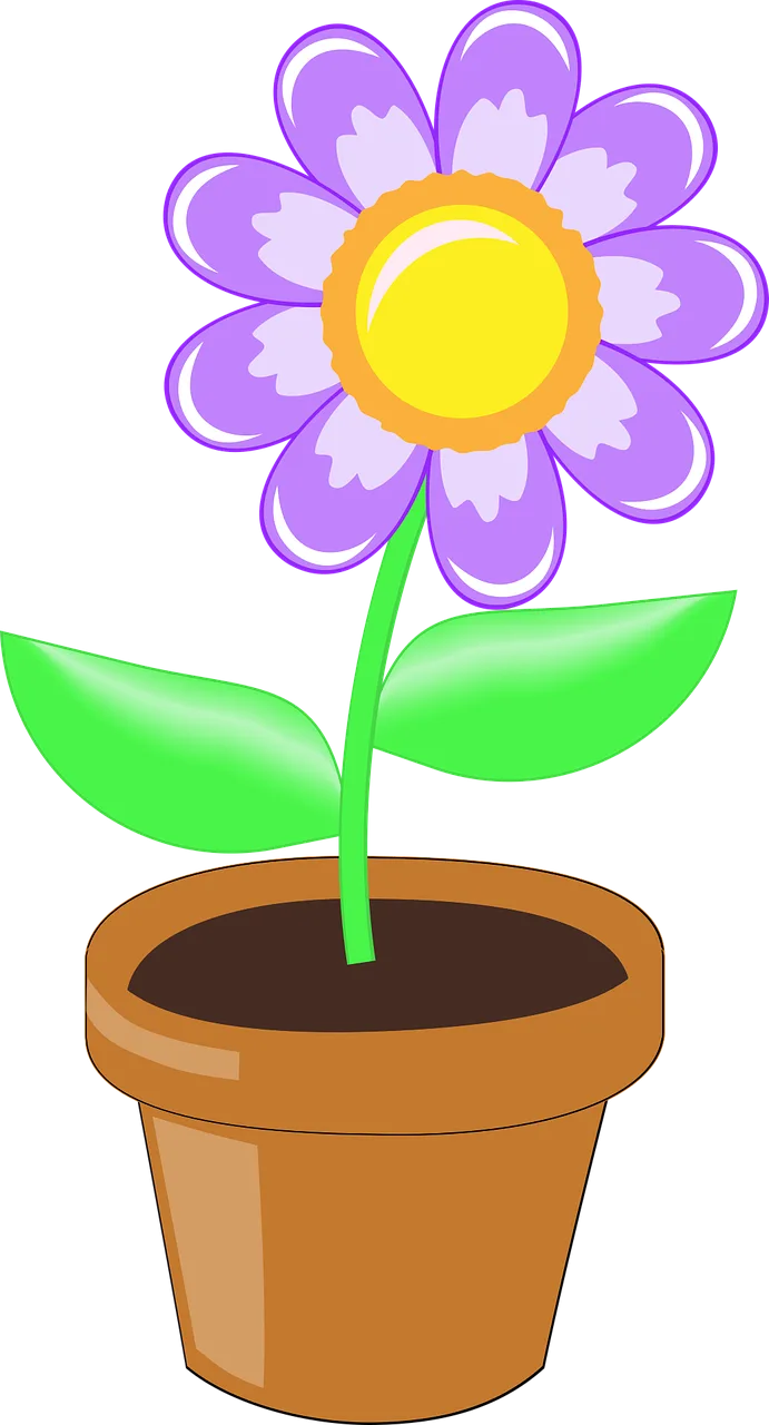 Flower Purple Yellow Stickdatei – Blumen