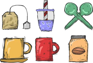 Tea Coffee Mug Stickdatei – Essen & Trinken