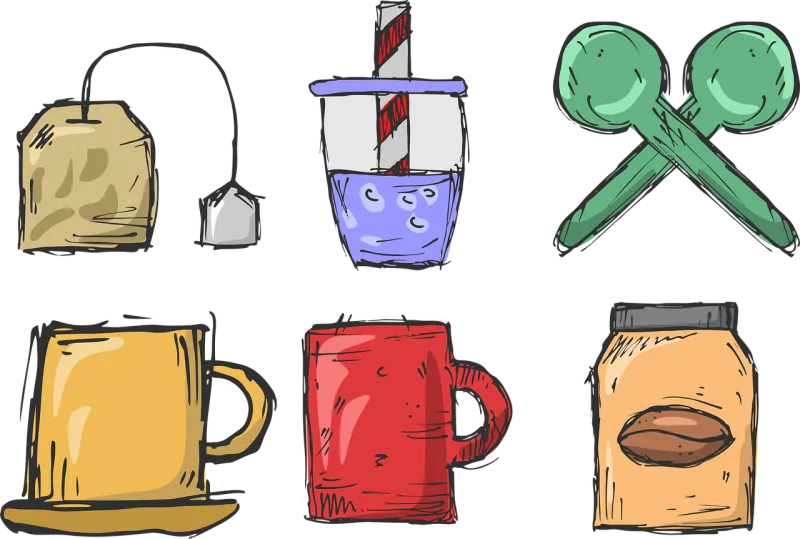 Tea Coffee Mug Stickdatei – Essen & Trinken