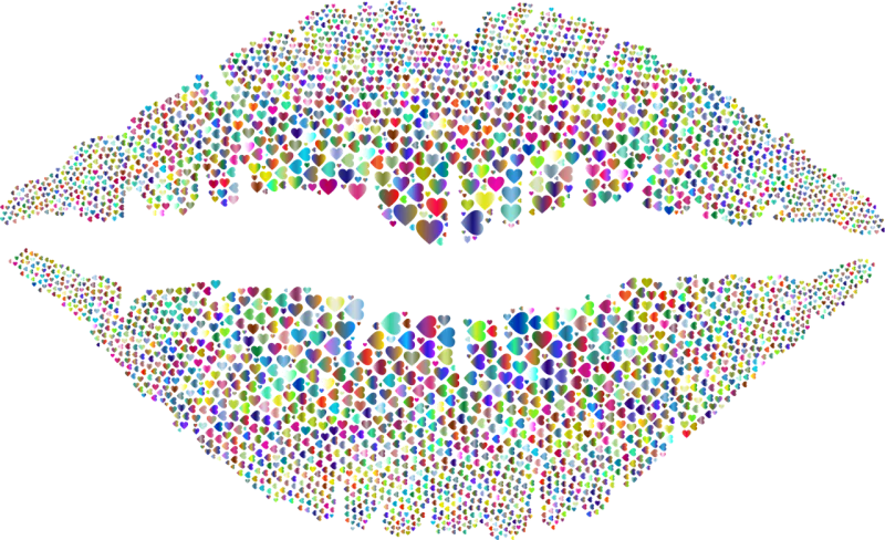 Lips Hearts Love Stickdatei – Herzen & Liebe