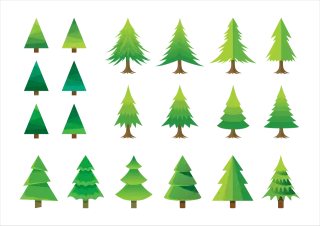 Christmas trees Set Xmas Stickdatei