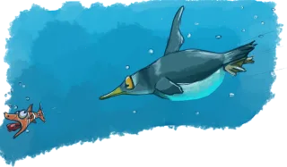 Penguin Under the water Fish Stickdatei