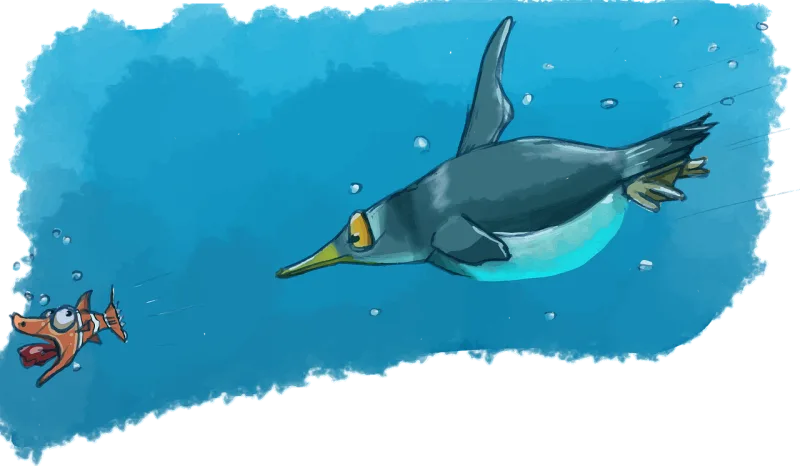 Penguin Under the water Fish Stickdatei – Tiere
