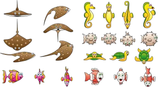 Cartoon Fish Animal Stickdatei