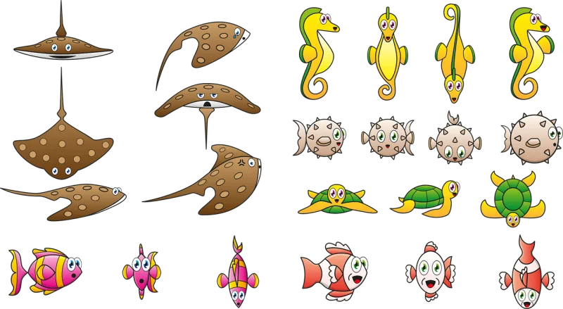 Cartoon Fish Animal Stickdatei – Tiere