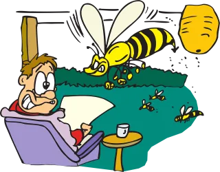 Man Scared Bees Stickdatei