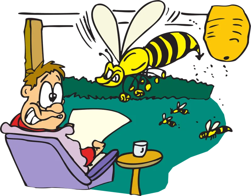 Man Scared Bees Stickdatei – Tiere