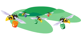 Bees Nature Gathering Stickdatei