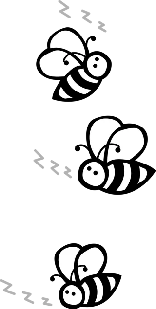 Bees Flying Black and white Stickdatei