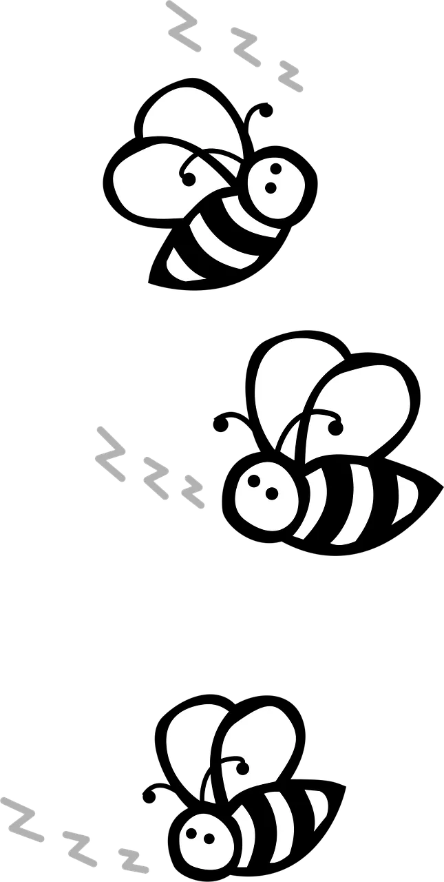 Bees Flying Black and white Stickdatei – Tiere