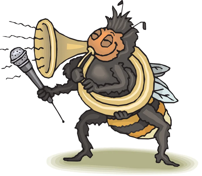 Happy Bee Horn Stickdatei – Tiere
